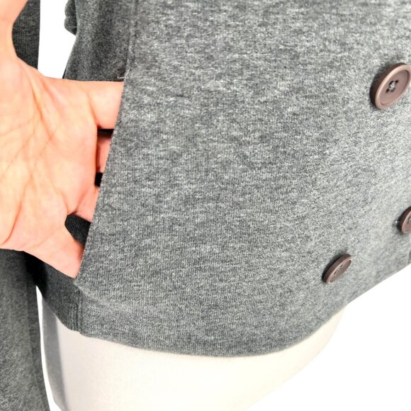 James Perse Brushed Jersey Double Breasted Blazer Gray Size Medium 2 - Picture 6 of 14